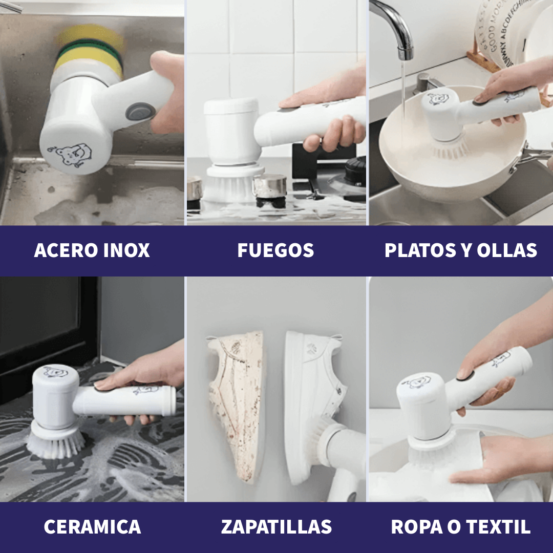 SonicBrush™ 5 en 1 – Tu aliado todo en uno para una cocina impecable.