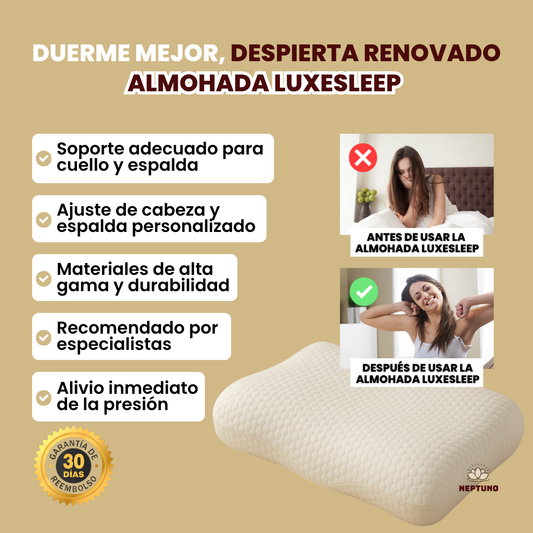 Almohada LUXESLEEP™ — Redescubre el placer de despertar sin dolores